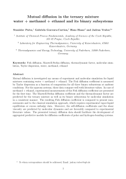 Mutual diffusion in the ternary mixture water + methanol + ethanol
