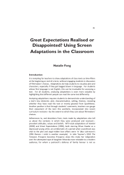 Great Expectations Realised or Disappointed? Using Screen