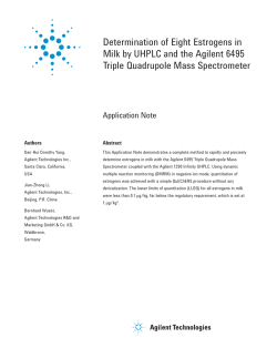 Determination of Eight Estrogens in Milk by UHPLC and the Agilent