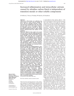 Increased inflammation and intracellular calcium caused by ultrafine