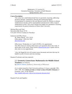 (1) Geometry Connections: Mathematics for Middle School Teachers
