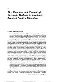 The Function and Content of Research Methods in