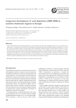 Long-term development of acid deposition