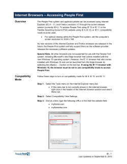 Internet Browsers &ndash; Accessing People First