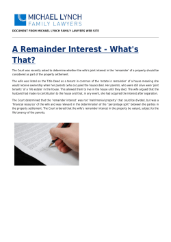 A Remainder Interest - What`s That?