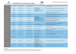 Exhibition Move-In and Move-Out Schedule