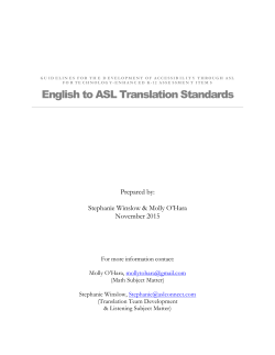 Guidelines for the Development of Accessibility Through ASL for