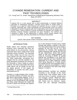 CYANIDE REMEDIATION: CURRENT AND PAST TECHNOLOGIES