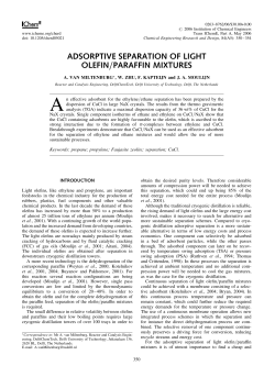 adsorptive separation of light olefin/paraffin mixtures - Gas-Site