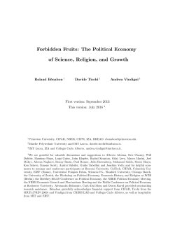 The Political Economy of Science, Religion, and Growth