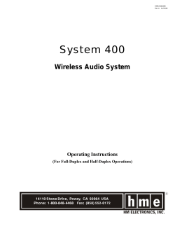 SYS 400, Wireless Drive-Thru Audio System - Operating