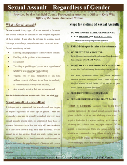 Sexual Assault &ndash; Regardless of Gender