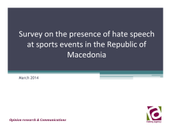Survey on the presence of hate speech at sports events in the