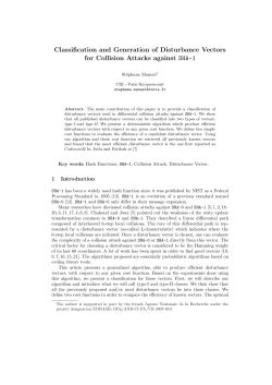 Classification and Generation of Disturbance Vectors for