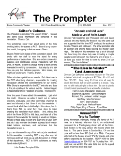 The Prompter - Rome Community Theater