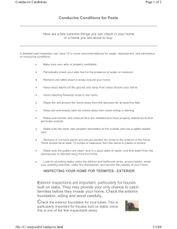 Conducive Conditions for Pests Exterior inspections are important