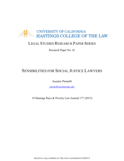 sensibilities for social justice lawyers
