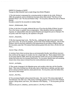 SNEWT IT: Grandson of QOTC Tossups by Matt Schneller (and a