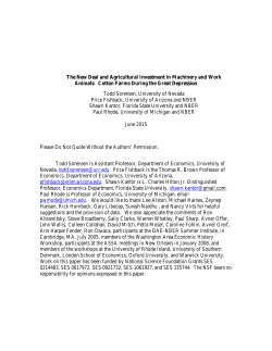The New Deal and Agricultural Investment in Machinery and Work
