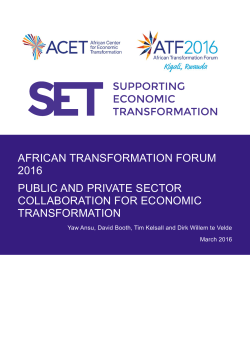 Public and Private Sector Collaboration for Economic