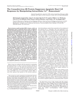 The Coxsackievirus 2B Protein Suppresses Apoptotic Host Cell