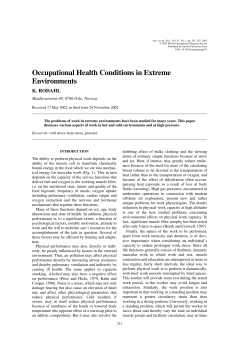 Occupational Health Conditions in Extreme