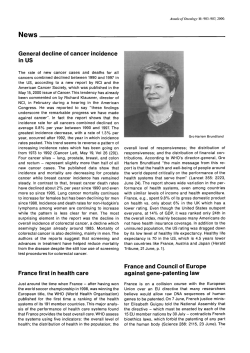 General decline of cancer incidence in US France first in health care