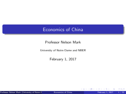 Economics of China - University of Notre Dame