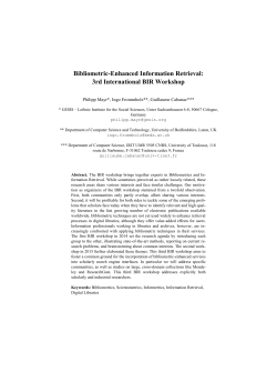 Bibliometric-enhanced Information Retrieval