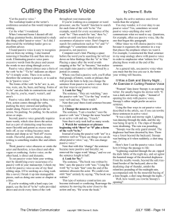 Cutting the Passive Voice