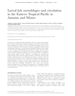 Larval fish assemblages and circulation in the Eastern Tropical