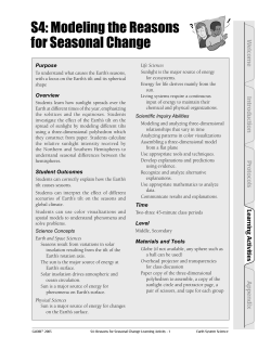 S4: Modeling the Reasons for Seasonal Change