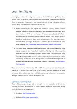 Kolb`s Theory of Learning Styles