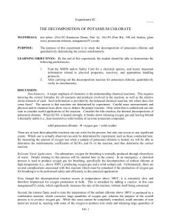 the decomposition of potassium chlorate