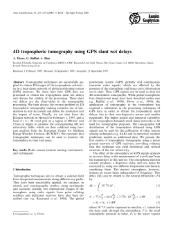 4D tropospheric tomography using GPS slant wet delays
