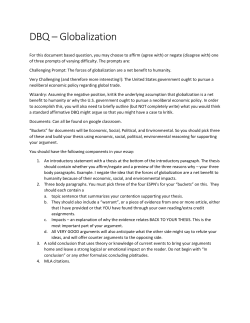 DBQ &ndash; Globalization