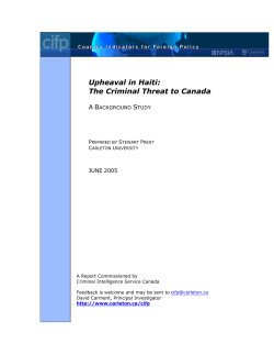 Upheaval in Haiti: The Criminal Threat to Canada