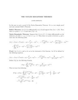 The Taylor Remainder Theorem