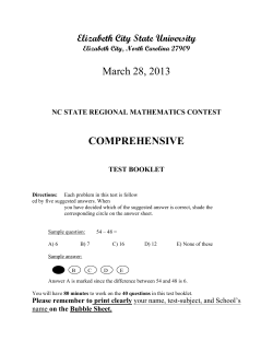 2013 Comprehensive Test - Elizabeth City State University