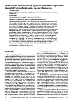 Imitation of a VOT Continuum by Native Speakers of