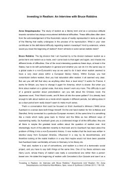 Investing in Realism: An Interview with Bruce Robbins