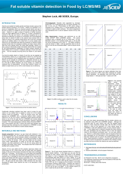 Fat soluble vitamin detection in Food by LC/MS/MS