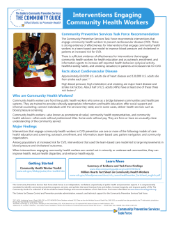 One Pager: Cardiovascular Disease Prevention and Control