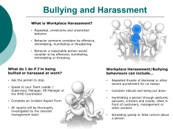 Bullying and Harassment