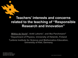 Teachers` interests and concerns related to the teaching of