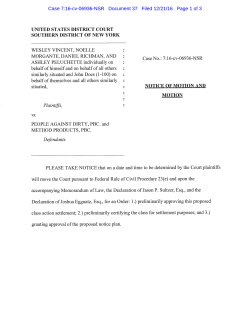 Motion for Preliminary Approval