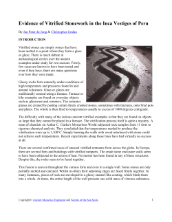 Evidence of Vitrified Stonework in the Inca Vestiges of Peru