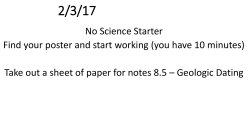 NOTES: GEOLOGIC DATING