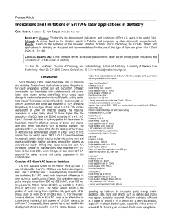 Indications and limitations of Er:YAG laser applications in dentistry