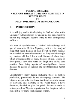 FUNGAL DISEASES - University Of Nigeria Nsukka